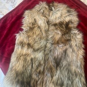 Eddie Bauer Faux Fur Vest - Brown